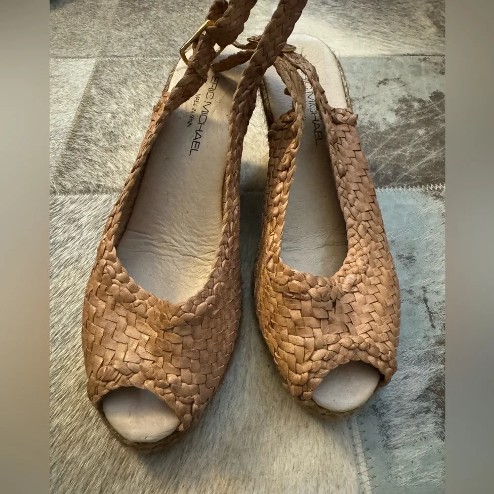 Eric Michael Tan‎ Woven Wedge Espadrille Sz